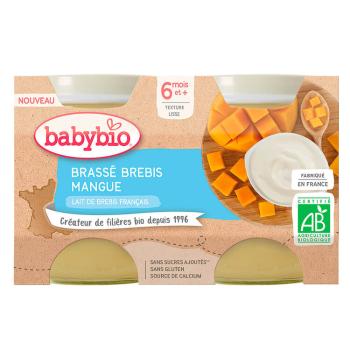 BABYBIO Brassé z ovčieho mlieka mango 2x 130 g