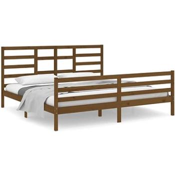 Rám postele medovo hnedý masívne drevo 200 × 200 cm, 3105883