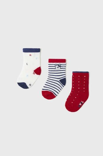 Ponožky pre bábätká Mayoral Newborn 3-pak červená farba