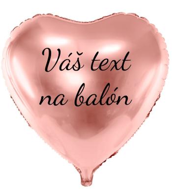 Fóliový balón s textom - Ružovozlaté srdce 61 cm