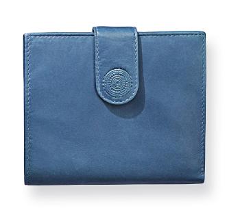 Dámska peňaženka kožená Mandala, džínsovo modrá