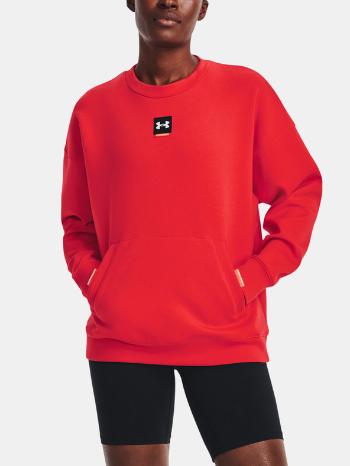 Under Armour Summit Knit Oversize Crew Mikina Červená