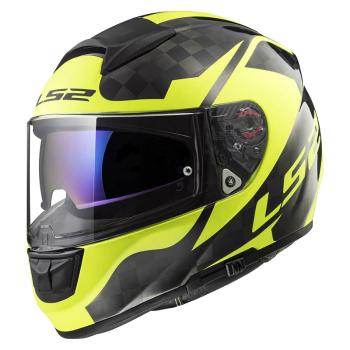 Moto prilba LS2 FF397 Vector C Shine Farba Carbon Hi Vis Yellow, Veľkosť XS (53-54)