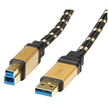 ROLINE Gold USB 3.0 SuperSpeed USB 3.0 A(M) -> USB 3.0 B(M), 3 m - čierno/zlatý (11028903)