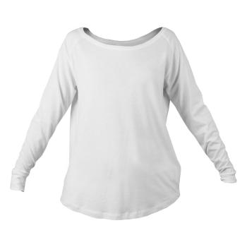 Mantis Predĺžené dámske tričko s dlhými rukávmi - Biela | XL