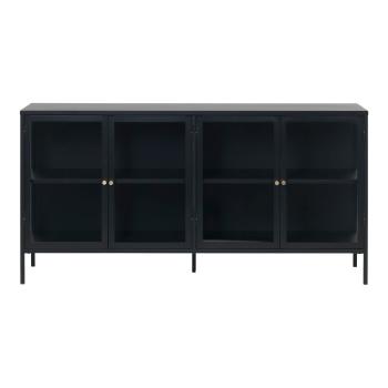 Čierna vitrína Unique Furniture Carmel, dĺžka 170 cm