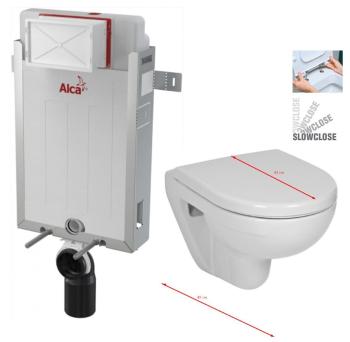 ALCADRAIN Renovmodul - predstenový inštalačný systém bez tlačidla + WC JIKA LYRA PLUS 49 + SEDADLO duraplastu SLOWCLOSE AM115/1000 X LY4