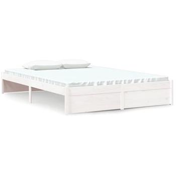 Rám postele biely masívne drevo 140 × 200 cm, 814950