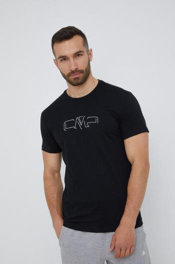 Bavlnené tričko CMP čierna farba, s potlačou