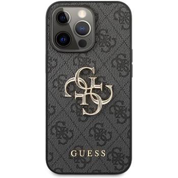 Guess PU 4G Metal Logo Zadný kryt na Apple iPhone 13 Pro Grey (8596311161353)