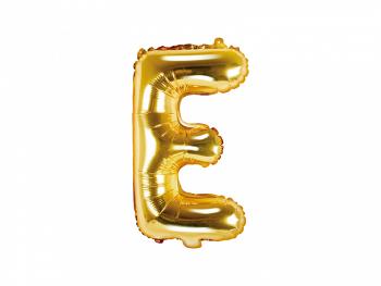 PartyDeco Fóliový balón Mini - Písmeno E 35cm zlatý