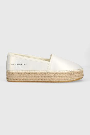 Espadrilky Calvin Klein Jeans ESPADRILLE FLATFORM biela farba, na platforme, YW0YW01241