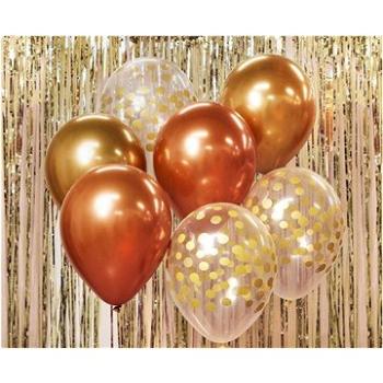 Súprava latexových balónikov – chromovaná ružovo-zlatá / rosegold 7 ks, 30 cm (5902973140385)