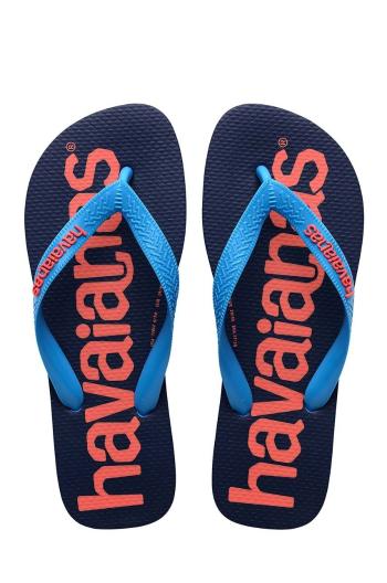 Detské žabky Havaianas LOGOMANIA tmavomodrá farba