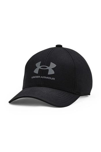 Detská baseballová čiapka Under Armour čierna farba, s potlačou