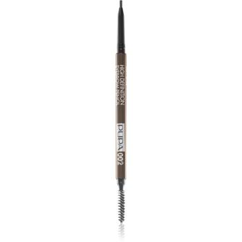 Pupa High Definition automatická ceruzka na obočie vodeodolná odtieň 002 Brown 0,09 g