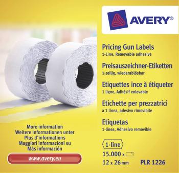 Avery-Zweckform cenovky PLR1226 premiestniteľné Šírka etikety: 26 mm Výška štítku: 12 mm biela 15000 ks