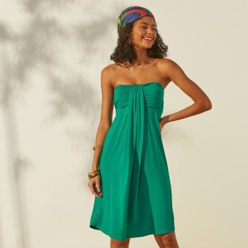 Blancheporte Šaty s odnímateľnými ramienkami, jednofarebné zelená 34/36