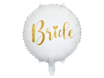 PartyDeco Fóliový balón Bride - zlatý 45 cm