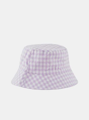 Bielo-fialový kockovaný klobúk Pieces Laya