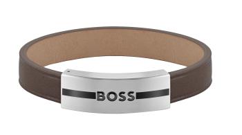 Hugo Boss Fashion kožený hnedý náramok 1580496 19 cm