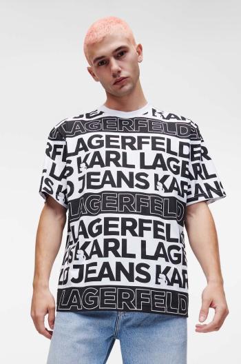 Bavlnené tričko Karl Lagerfeld Jeans čierna farba, vzorované