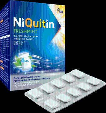 Niquitin Freshmint 4mg liečivé žuvačky 100 ks