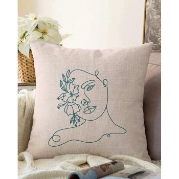 Svetlobéžová obliečka na vankúš s prímesou bavlny Minimalist Cushion Covers Chenille, 55 x 55 cm