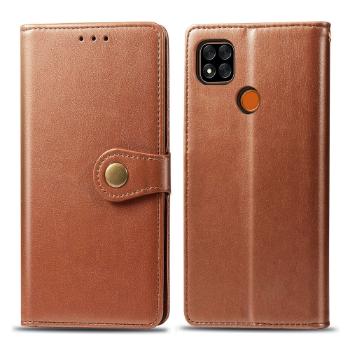 LEATHER BUCKLE Peňaženkový obal Xiaomi Redmi 9C hnedý