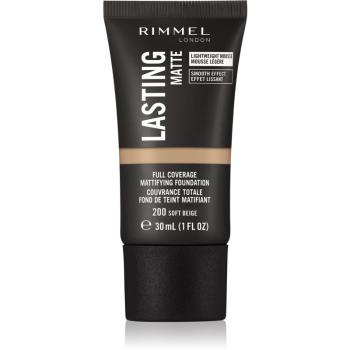 Rimmel Lasting Matte zmatňujúci make-up odtieň 200 Soft Beige 30 ml