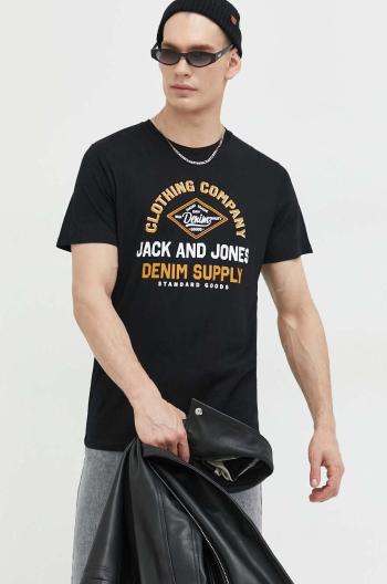 Bavlnené tričko Jack & Jones JJSTAR čierna farba, s potlačou, 12231477