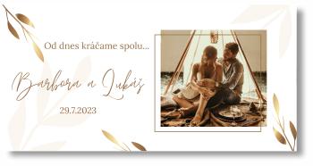 Svadobný banner s fotkou - Gold wedding Rozmer banner: 130 x 65 cm