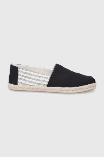 Espadrilky Toms University Stripes čierna farba