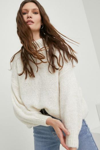 Vlnený sveter Answear Lab dámsky, béžová farba, teplý, s polorolákom