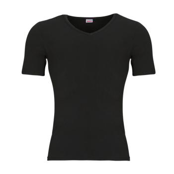 Damart  CLASSIC SHORT SLEEVE V-NECK T SHIRT GRADE 3  Nátelníky Čierna