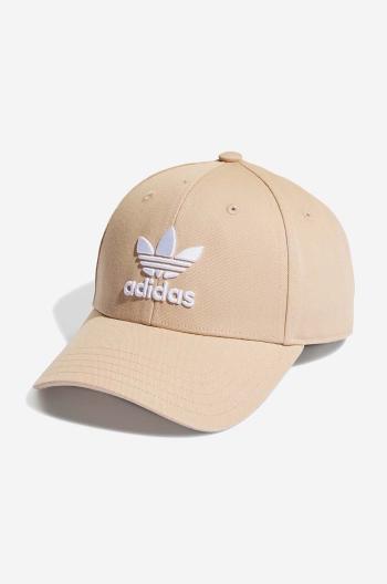 Bavlnená šiltovka adidas Originals Trefoil Baseball Cap HL9326-beige, žltá farba, vzorovaná