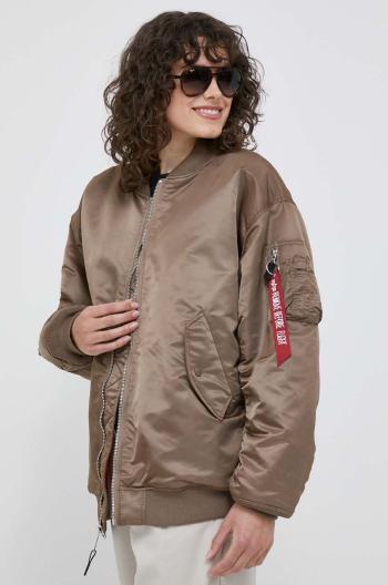 Bunda Alpha Industries MA-1 CORE WMN dámsky, hnedá farba, zimná, oversize