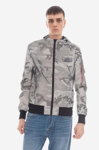 Bunda Alpha Industries MA-1 LW Hooded Refl. Camo 126138RC 125 šedá farba, prechodná