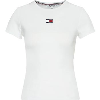 Tommy Hilfiger  TJW BADGE RIB DW0DW17881  Tričká s krátkym rukávom Biela