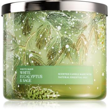 Bath & Body Works White Eucalyptus & Sage vonná sviečka 411 g