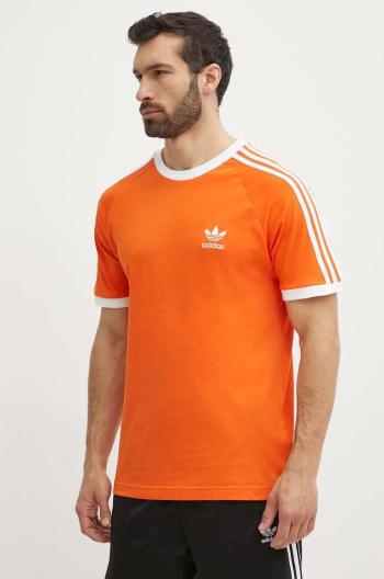 Bavlnené tričko adidas Originals pánske, oranžová farba, s nášivkou, IM9382