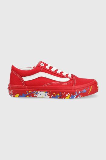 Detské tenisky Vans UY Old Skool PTSP DRRED červená farba