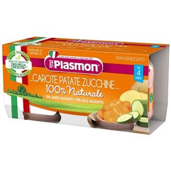 PLASMON bezlepkový zeleninový s mrkvou, zemiakmi a cuketou 2× 80 g, 4 mes.+ (8001040093283)