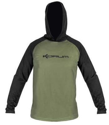 Korum tričko hooded dri-active long sleeve t-shirt - xxl