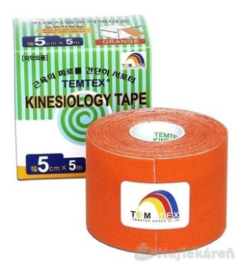 TEMTEX KINESOLOGY TAPE tejpovacia páska, 5cmx5m, oranžová 1ks