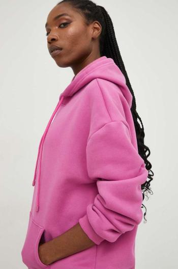 Mikina Answear Lab dámska, ružová farba, s kapucňou, jednofarebná