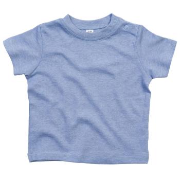 Babybugz Jednofarebné dojčenské tričko - Modrý melír | 3-6 mesiacov