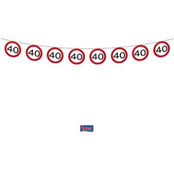 Girlanda narozeniny dopravní značka 40, 12m (8714572051811)