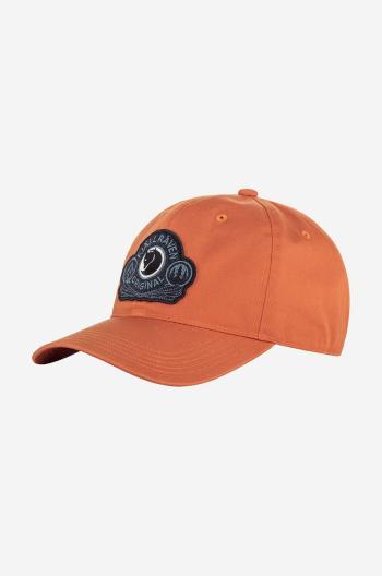 Šiltovka Fjallraven Classic Badge Cap F86979.243-243, oranžová farba, s nášivkou