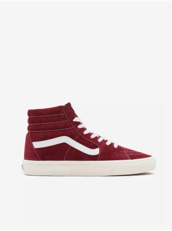 Bielo-vínové pánske semišové členkové tenisky VANS SK8-Hi